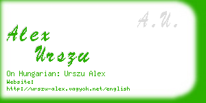 alex urszu business card